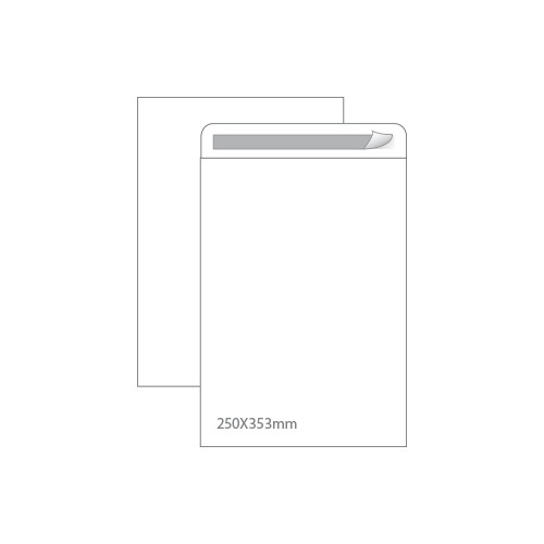Envelopes Saco 250x353mm Branco 90gr Autodex Pack 50 unidades