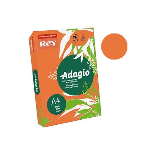 Papel Fotocopia Adagio(cd21) A4 80gr Laranja Intenso 1x500