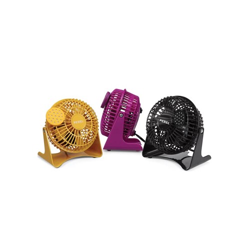 Expositor 3 Ventoinhas de Mesa 10cm Preto Amarelo Roxo