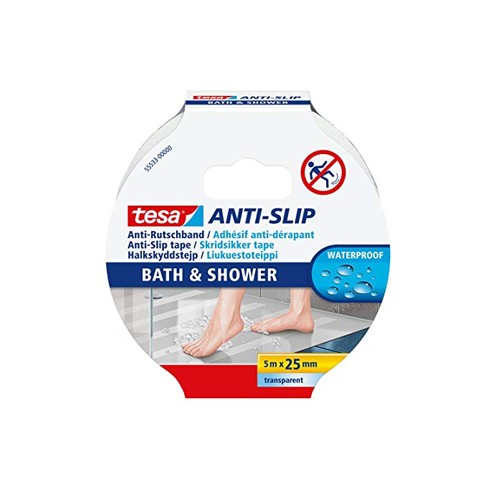 Fita Adesiva Tesa Anti-Derrapante Banho 25mmx5mts Transp
