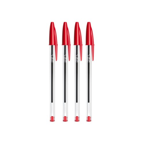 Esferografica Ball Point BIC Cristal Vermelho (Blister 4un)