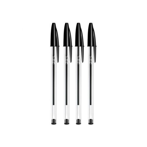 Esferografica Ball Point BIC Cristal Preto (Blister 4un)