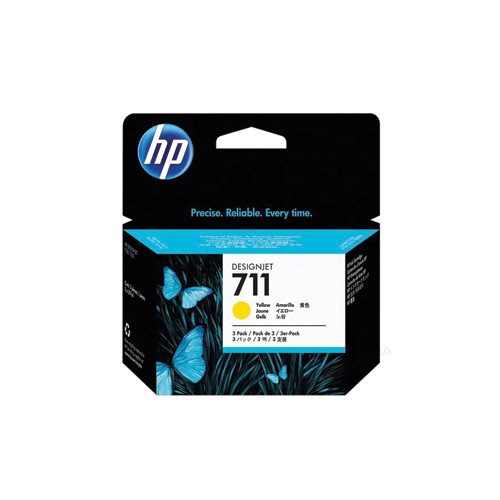 Pack Tinteiros HP 711 Amarelo CZ136A 29ml 3un