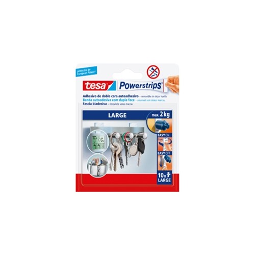 Recarga Tiras Gancho Tesa Powerstrips 50mmx20mm 10un