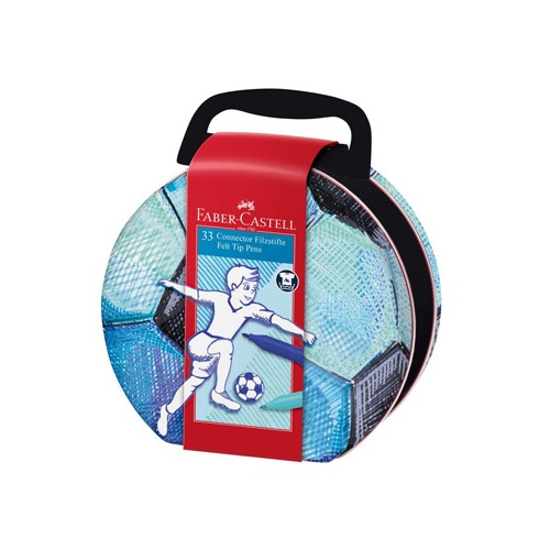 Marcador Feltro Faber Castell Connector Mala Futebol 33un