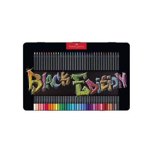 Lapis Cor 18cm Faber Castell Black Edition Cx Metalica 36un