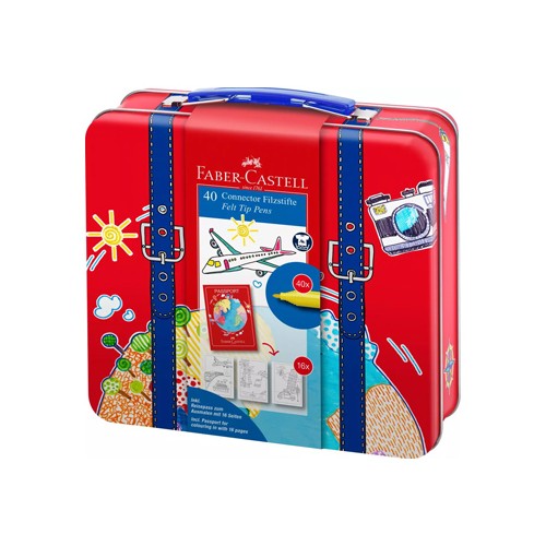 Marcador Feltro Faber Castell Connector Cx Viagens 40un