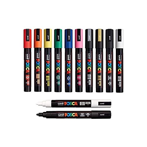Marcador Uniball Posca PC-1M 0,7mm Cores Sortidas Pack 12 unid.