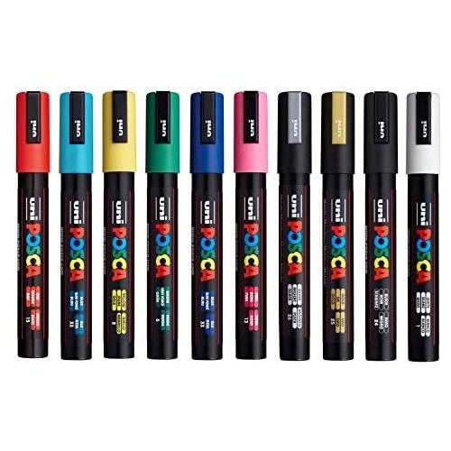 Marcador Uniball Posca PC-5M 1,8mm Cores Sortidas Pack 10 unid.