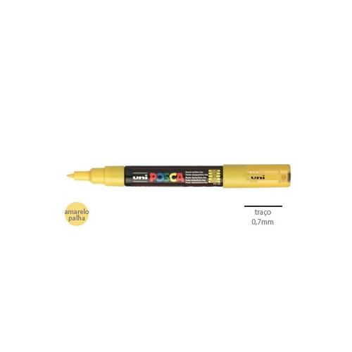 Marcador Uniball Posca PC-1M 0,7mm Amarelo Palha 1un.