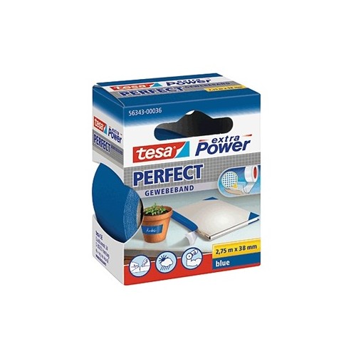 Fita Adesiva Tecido Tesa Extra Power Perfect 38mmx2.75m Azul