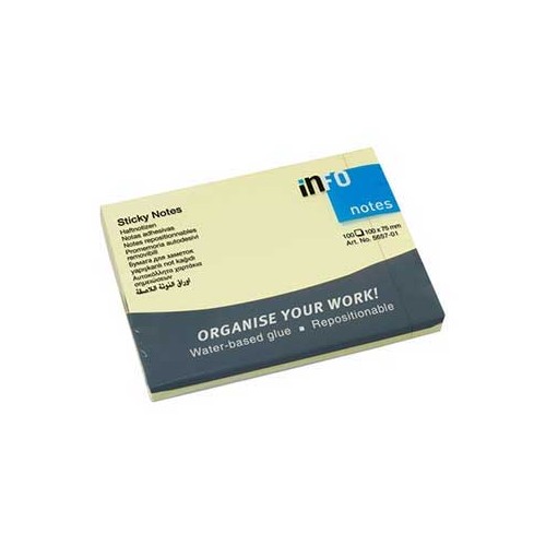 Bloco Adesivo Amarelo 100x75mm 100Folhas - 2 unidades