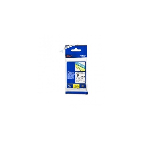 Fita Laminada 6mmx8mts Branco/ Preto (TZE211)