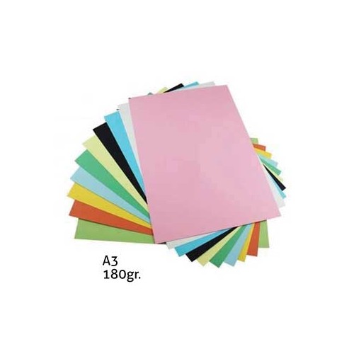 Cartolina A3 180g 5 Cores Fortes Sortidas 50 Folhas