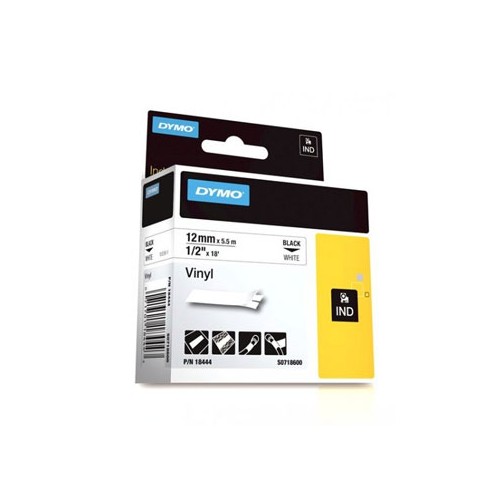 Fita Gravacao Dymo 12mmx5.5m Poliester Preto/ Branco