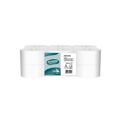 Papel Higiénico (Jumbo) 120mts 2Fls Amoos Pasta 12un