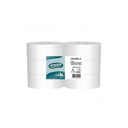 Papel Higiénico (Jumbo) 350mts 2Fls Amoos 6un