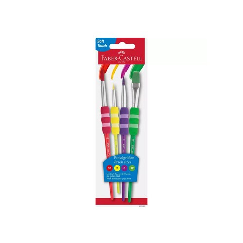 Pincel para Guache e Aguarela Faber Castell Soft Touch 4un - 2 packs