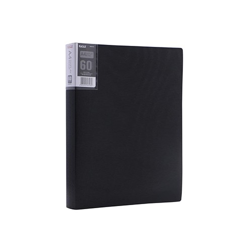 Pasta com 60 Bolsas 120 Paginas Catalogo Eagle Preto, Personalizavel na Lombada