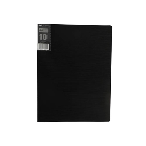 Pasta com 10 Bolsas 20 Paginas Catalogo Eagle Preto, Personalizavel na Lombada
