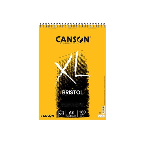 Bloco Espiralado Canson XL Bristol A3 180gr 50 Folhas