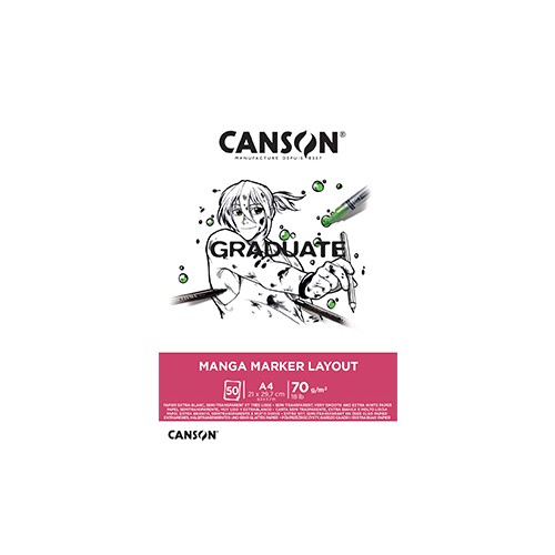 Bloco Canson Graduate Manga Marker Layout A4 70gr 50Fls