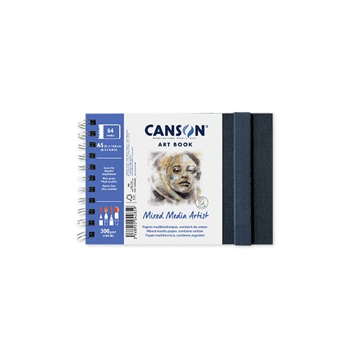 Caderno Canson Artbook Mixed Media Artist A5 300gr 56 Folhas