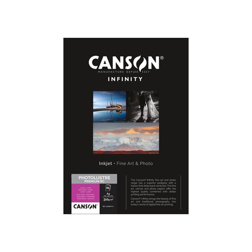 Papel 310gr Canson Infinity PhotoLustre Premium RC A4 25 Folhas