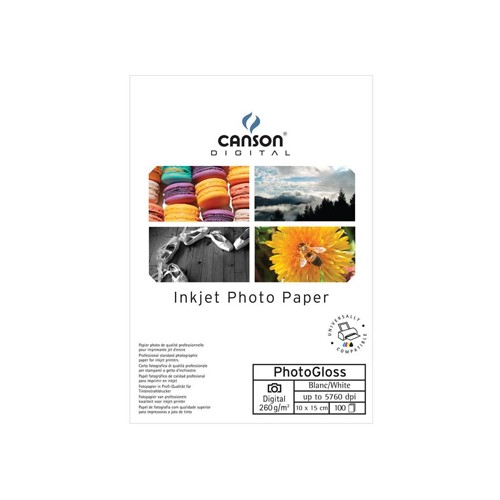 Papel 10x15 Photo 100Folhas Canson Ink-jet Glossy 260gr