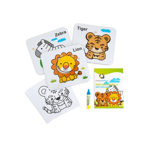 Pintura Mágica Leão Tigre e Zebra Ambarscience