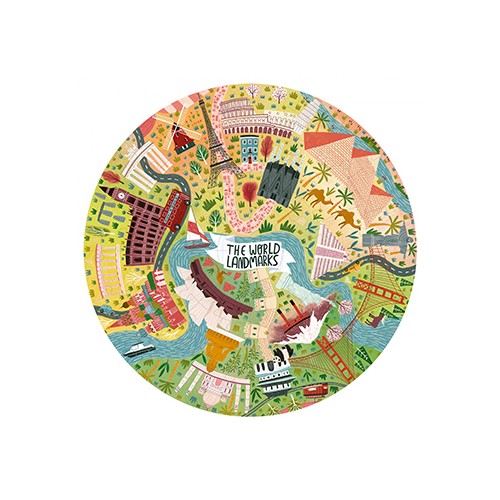 Jogo Educativo Puzzle Circular Apli Monumentos 48 Peças