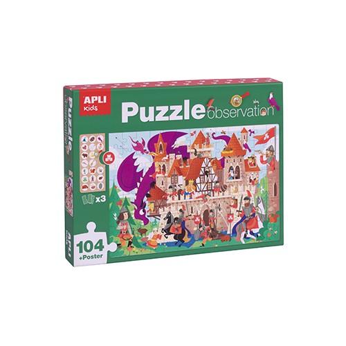 Jogo Educativo Puzzle Apli Observação do Castelo 104 Peças