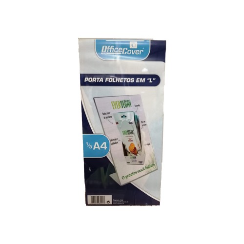Expositor Porta Folhetos Acrilico 1/ 3 A4 em L