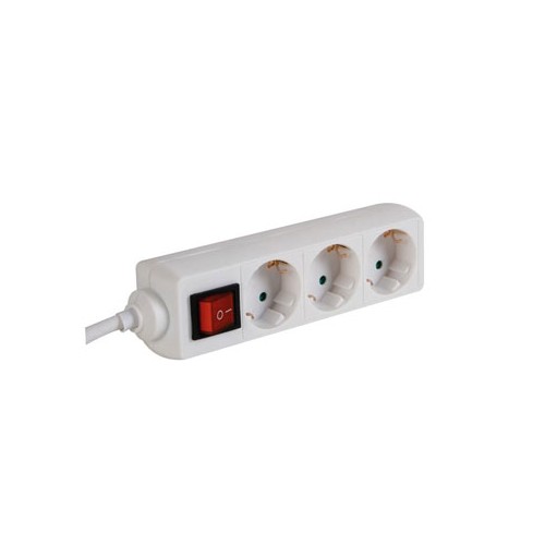 Bloco 3 Tomadas + Interruptor Cabo 3mts
