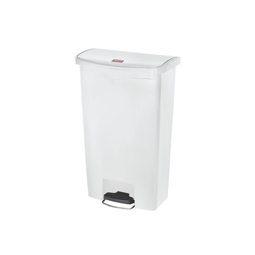 Contentor Resina Slim Jim Step-On com Pedal 90L Branco