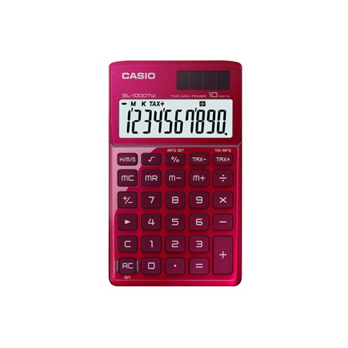 Calculadora de Bolso Casio SL1000TWRD Vermelha 10 Digitos