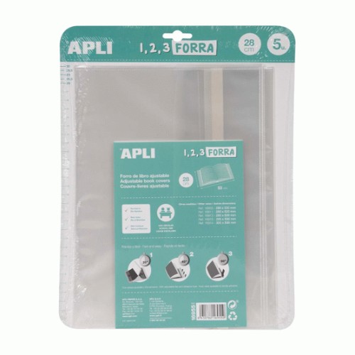 Forra Livros Ajustável 280x530mm 75mic Apli 5un