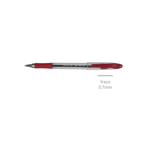 Esferografica Ball Point Grip 0.7mm Vermelho - 12 unidades