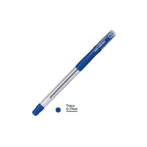 Esferografica Uni Lakubo SG100 Ruber Grip 0,7mm Azul - Cx 12u