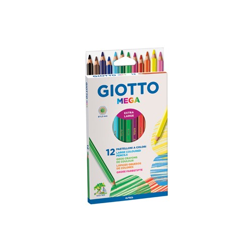 Lapis Cor 18cm Giotto Mega Cx Cartao 12un