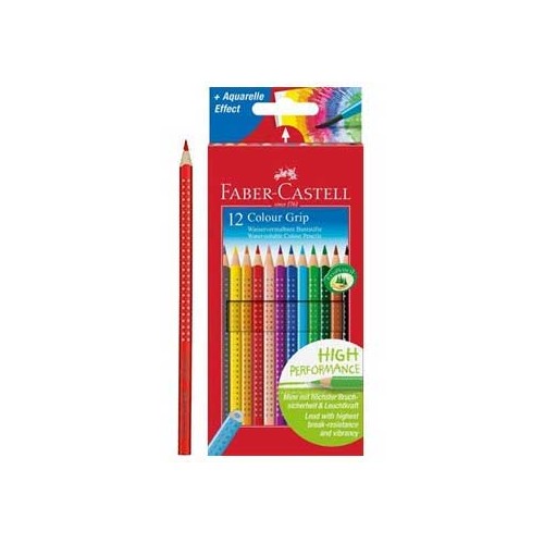 Lapis Cor 18cm Faber-Castell Grip Cx Cartao 12 Cores