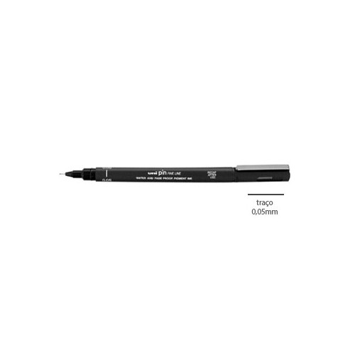 Marcador Fino Preto 0,05mm Uniball Calibrado PIN - 12 unidades