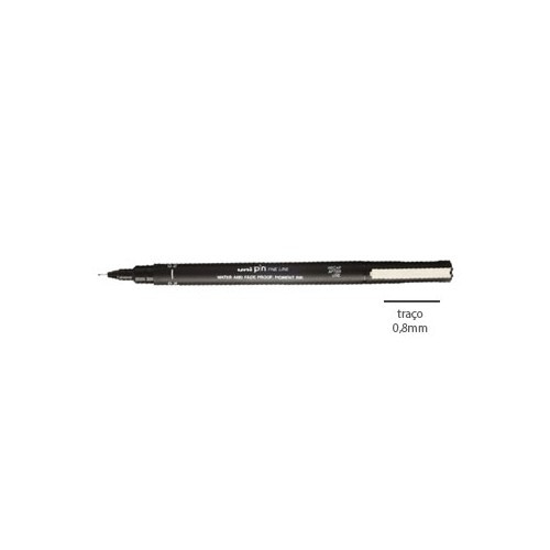 Marcador Fino Preto 0,8mm Uniball Calibrado PIN - 2 unidades