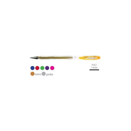 Esferográfica Uni UM120SP Signo Sparkling 1,0mm Ouro - 2 unidades