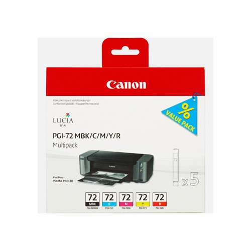 Pack Tinteiros Canon 72 5 Cores 6402B009 14ml