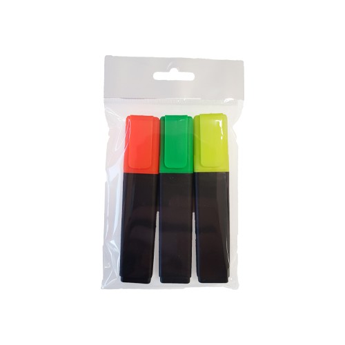 Marcador Fluorescente Grosso Epene Pack 3 Cores Amarelo, Laranja e Verde