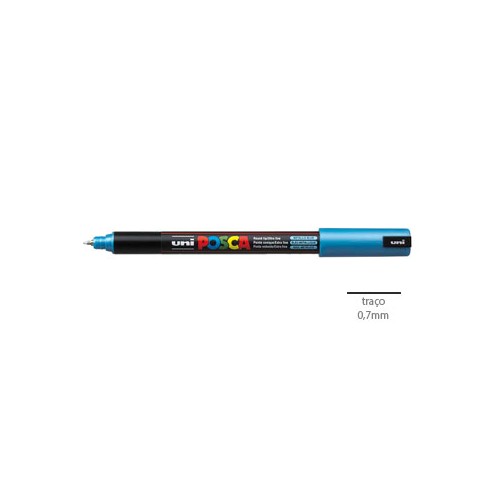 Marcador Uniball Posca PC1MR 0,7mm Azul Metalico 1un.
