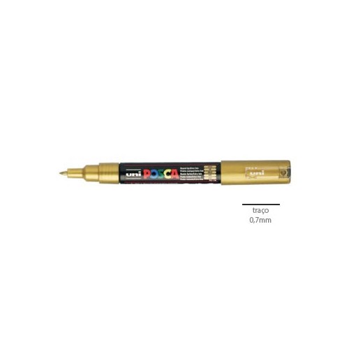 Marcador Uniball Posca PC1M 0,7mm Ouro 1un.
