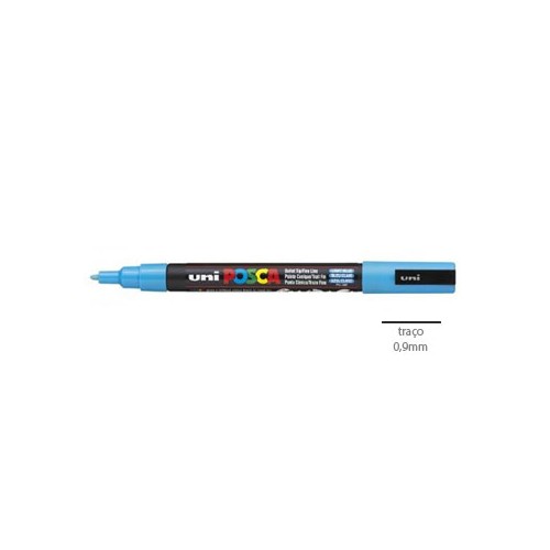 Marcador Uniball Posca PC3M 0,9mm Azul Claro