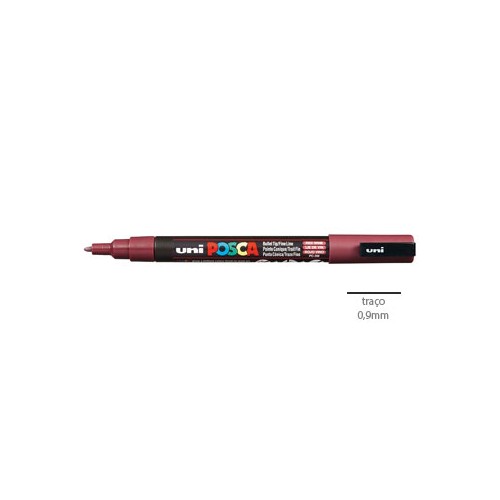 Marcador Uniball Posca PC3M 0,9mm Vinho Tinto